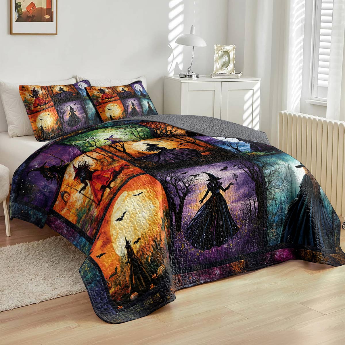 Shineful All Season Quilt 3-Piece Set Witch Beauty