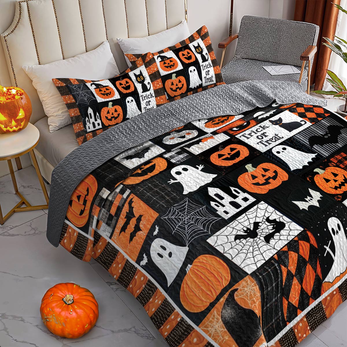 Shineful All Season Quilt 3-Piece Set Trick Or Treat