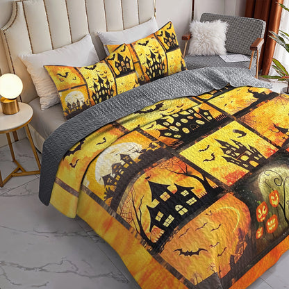 Shineful All Season Quilt 3-Piece Set - Halloween Spooky Haunted