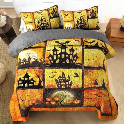 Shineful All Season Quilt 3-Piece Set - Halloween Spooky Haunted