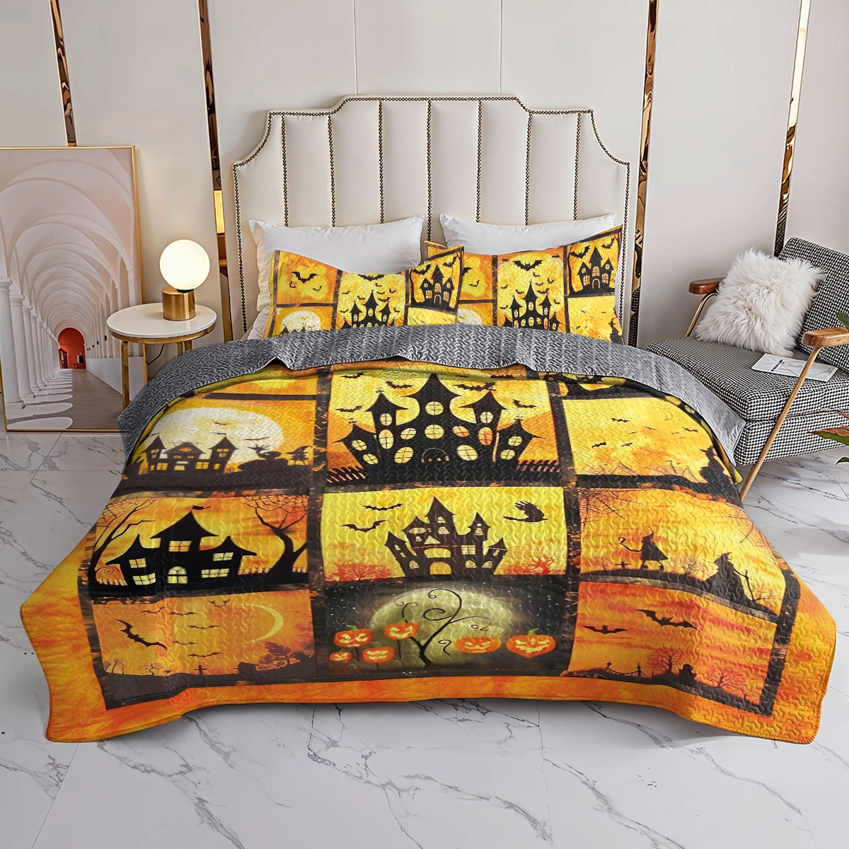 Shineful All Season Quilt 3-Piece Set - Halloween Spooky Haunted