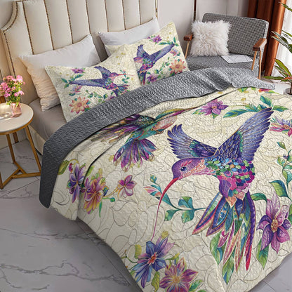 Shineful All Season Quilt 3-Piece Set Hummingbird Lovely