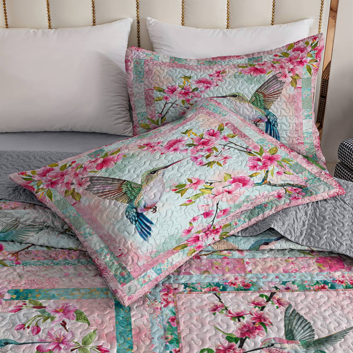 Shineful All Season Quilt 3-Piece Set Sweet Hummingbird