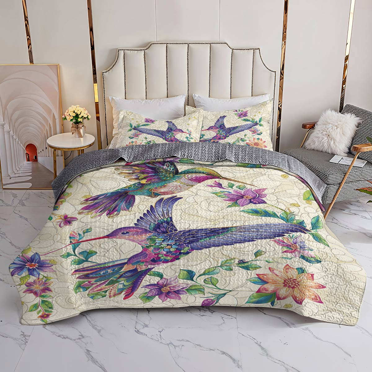 Shineful All Season Quilt 3-teiliges Set Hummingbird Lovely