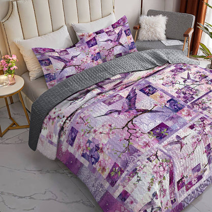 Shineful All Season Quilt 3-Piece Set Splendid Hummingbird