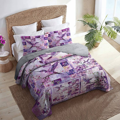 Shineful All Season Quilt 3-Piece Set Splendid Hummingbird