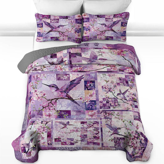 Shineful All Season Quilt 3-Piece Set Splendid Hummingbird