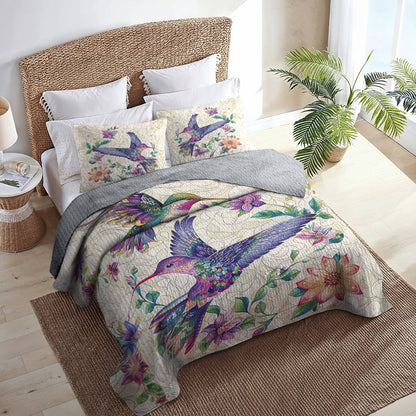 Shineful All Season Quilt 3-Piece Set Hummingbird Lovely