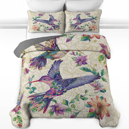 Shineful All Season Quilt 3-Piece Set Hummingbird Lovely