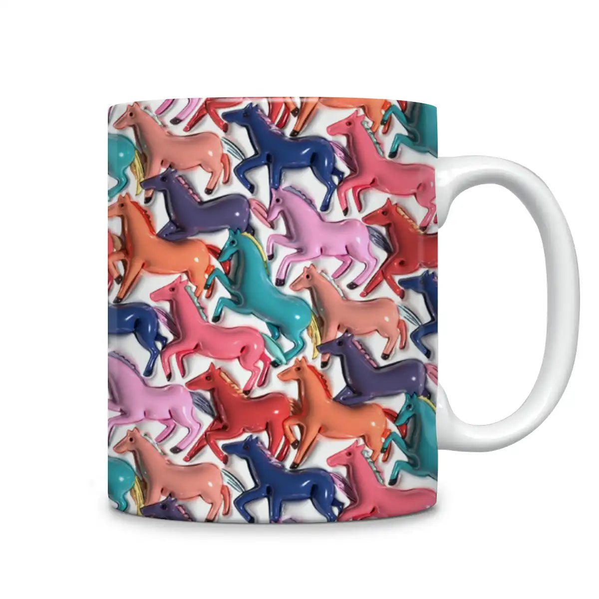 Shineful Ceramic Mug Horse Colorful Puffy Effect