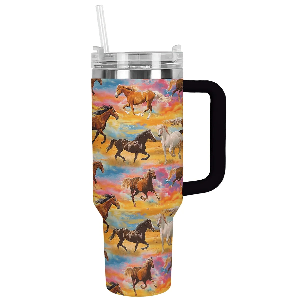 Horse 40 Oz Shineful™ Tumbler On Sunset Mn8 40Oz