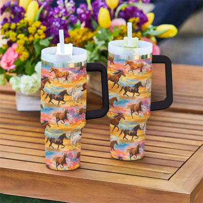 Horse 40 Oz Shineful™ Tumbler On Sunset Mn8 40Oz