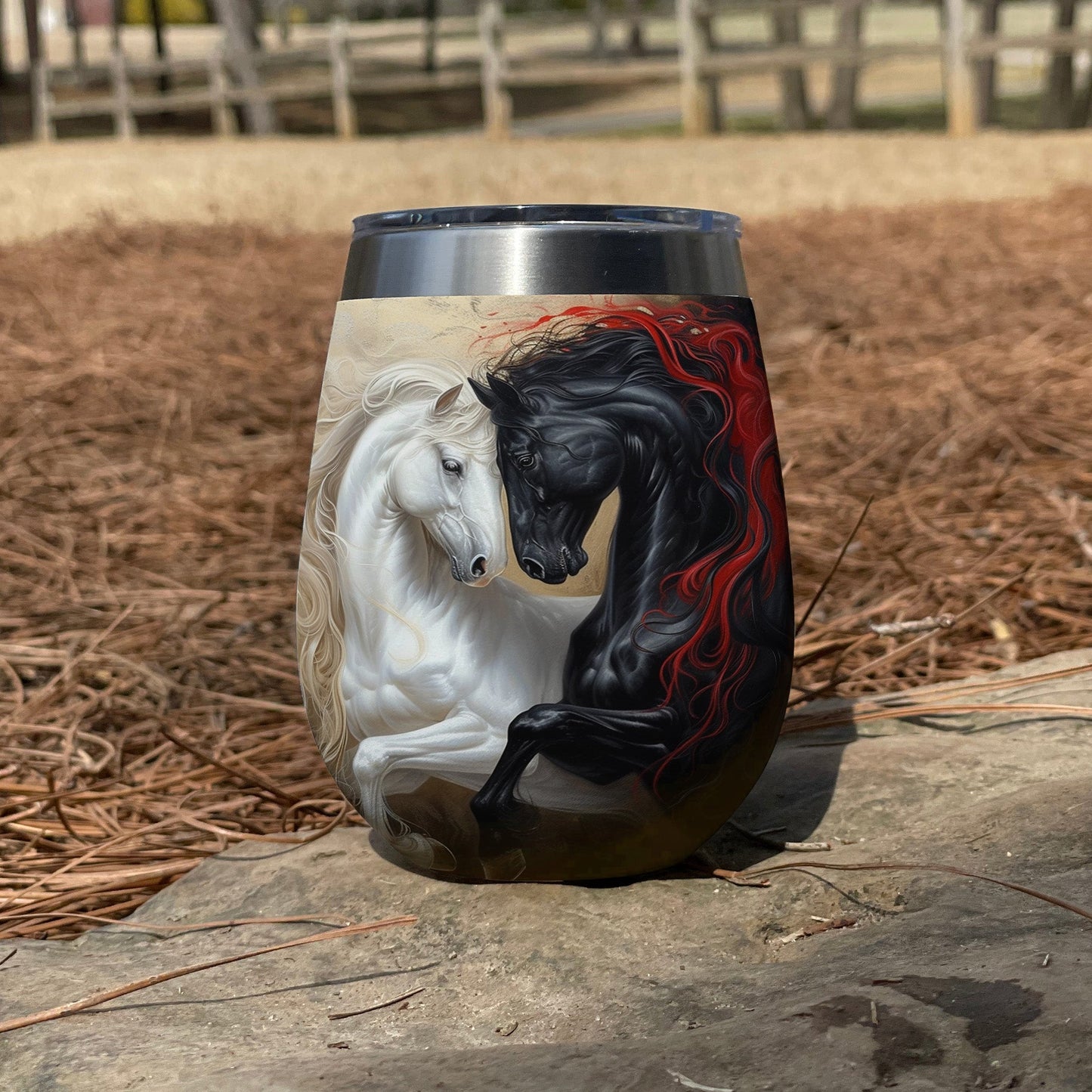 Horse 12 Oz Shineful™ Wine Tumbler Couple Mn8 12Oz