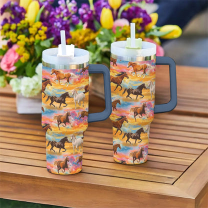 Horse 40 Oz Shineful™ Tumbler On Sunset Mn8 40Oz