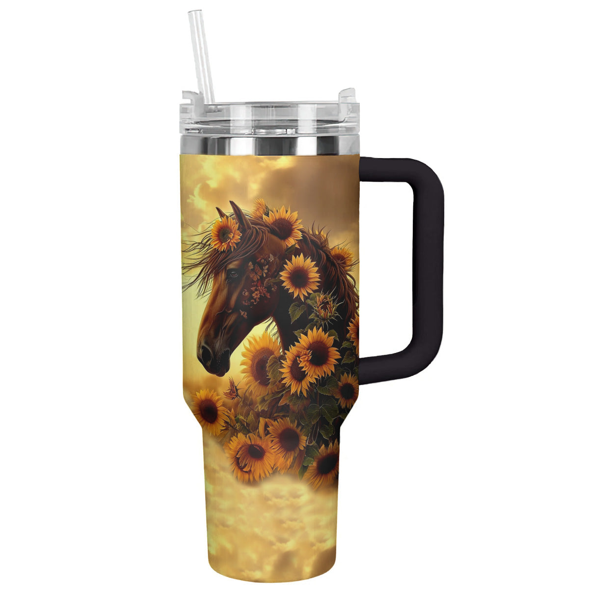 Horse 40 Oz Shineful™ Tumbler Shine With Sunflowers Mn8 40Oz