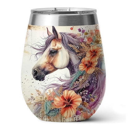 Horse 12 Oz Shineful™ Wine Tumbler Gorgeous Mn8 12Oz