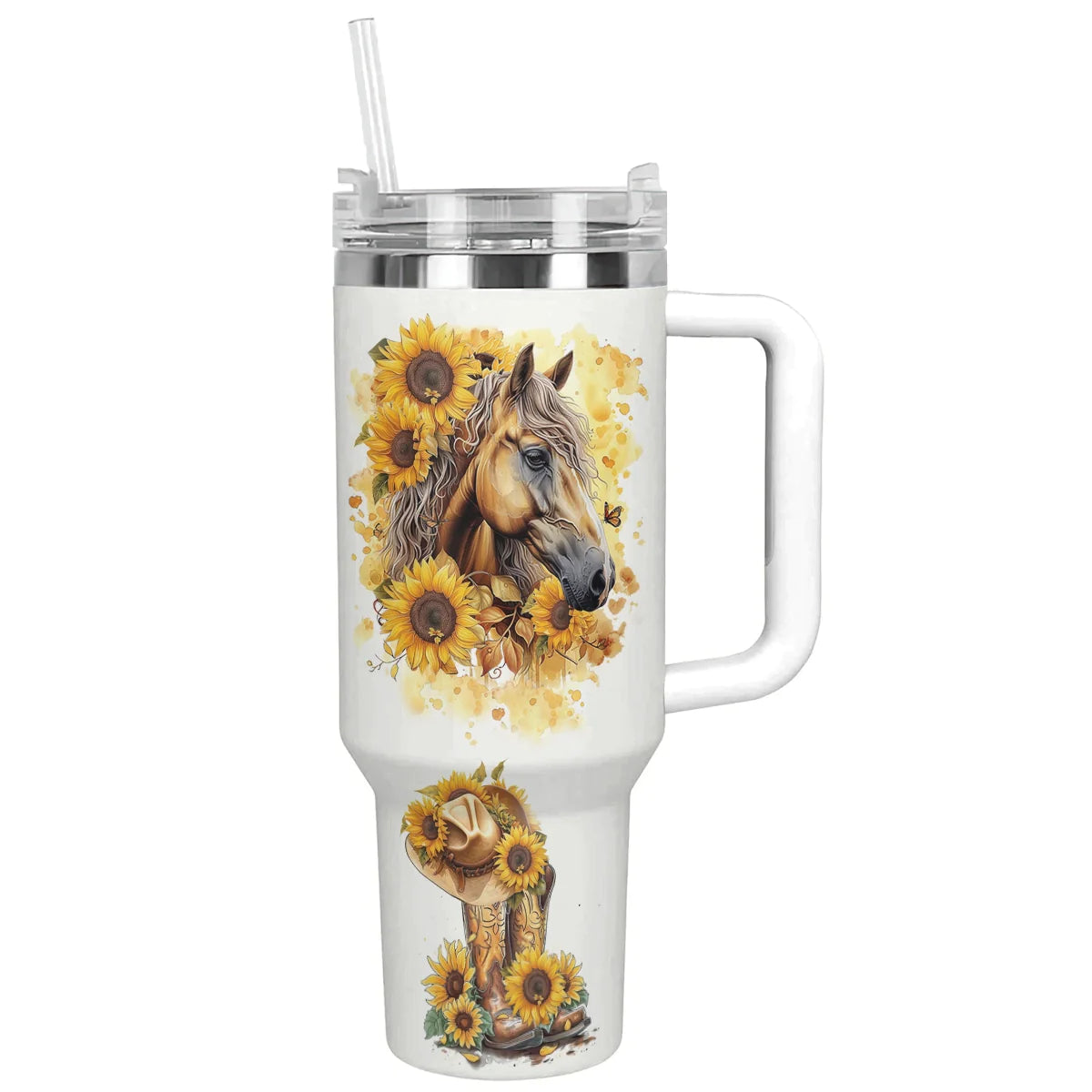 Horse 40 Oz Shineful™ Tumbler Cowboy Spirit Mn8 White 40Oz