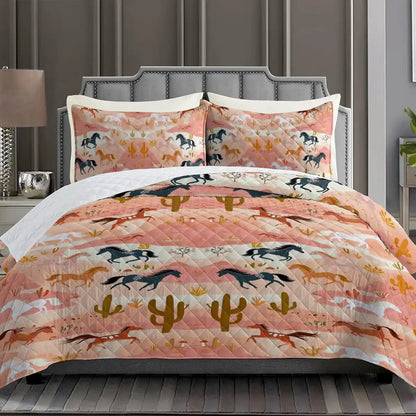 Shineful Quilt 3-Piece Set Horse Steppe