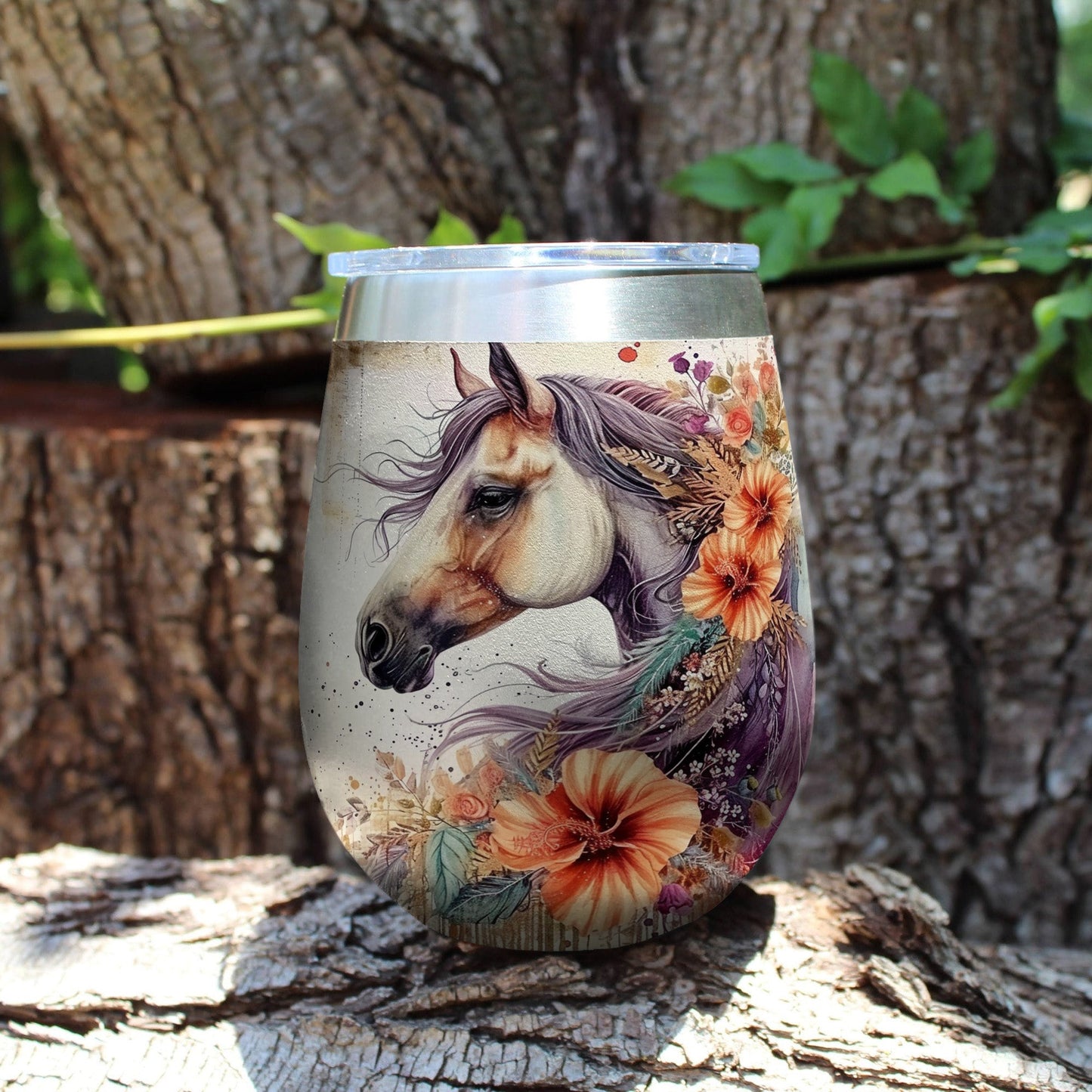 Horse 12 Oz Shineful™ Wine Tumbler Gorgeous Mn8 12Oz