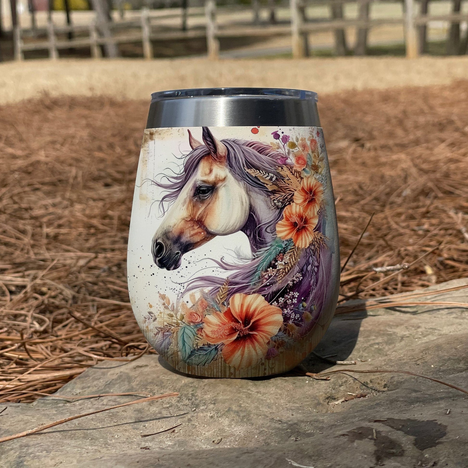 Horse 12 Oz Shineful™ Wine Tumbler Gorgeous Mn8 12Oz