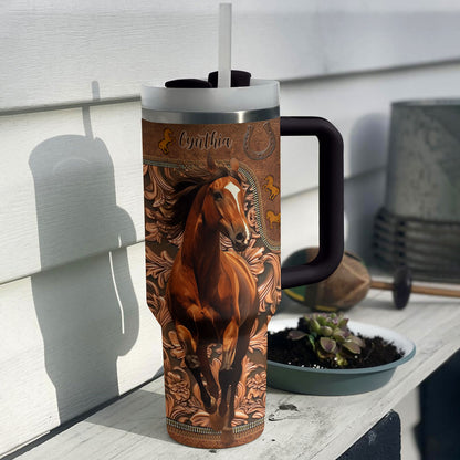 Shineful Tumbler Personalized Rustic Horse