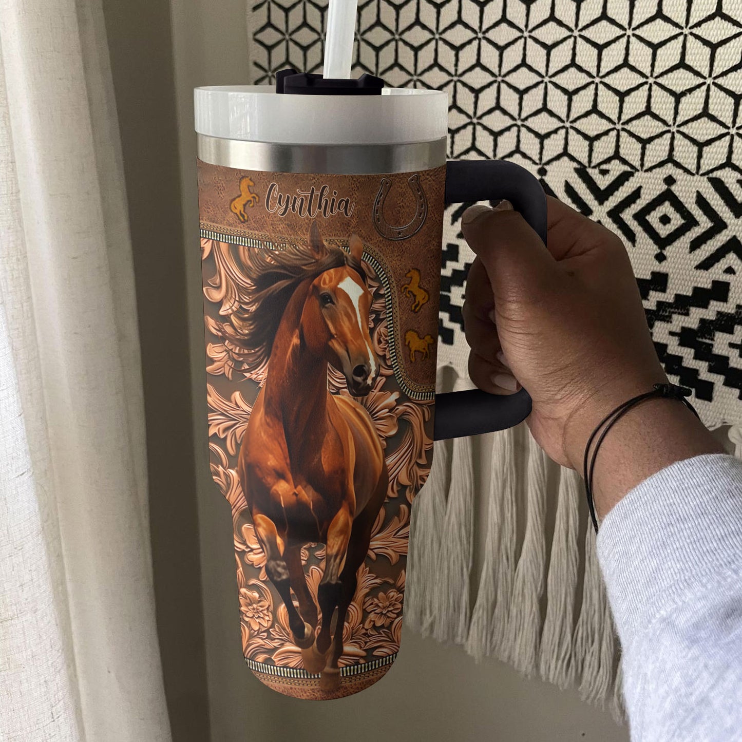 Shineful Tumbler Personalized Rustic Horse