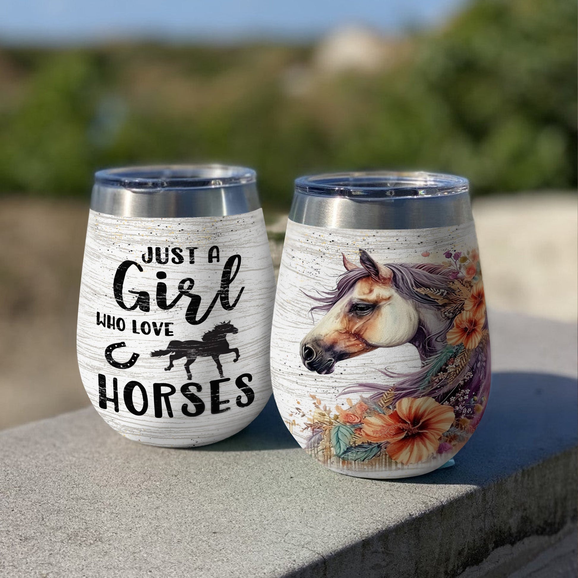 Horse 12 Oz Shineful™ Wine Tumbler Girl Love Mn8 12Oz