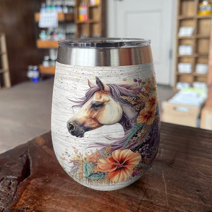 Horse 12 Oz Shineful™ Wine Tumbler Girl Love Mn8 12Oz