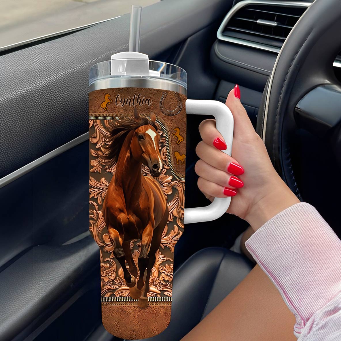 Shineful Tumbler Personalized Rustic Horse