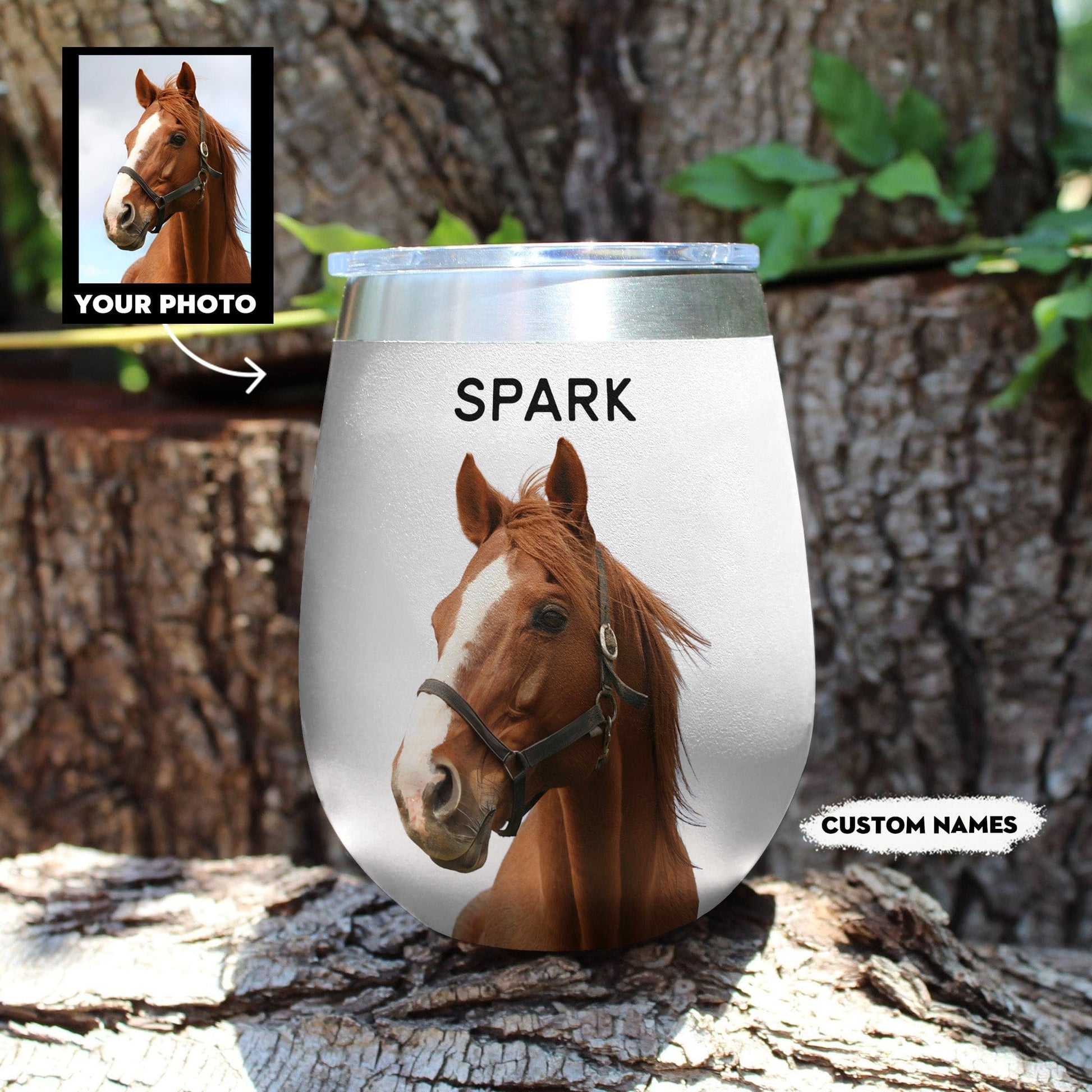 Horse 12 Oz Shineful™ Custom Wine Tumbler Mn8 12Oz