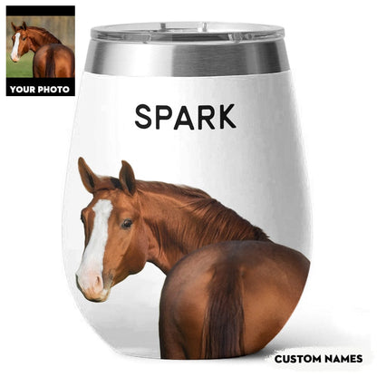 Horse 12 Oz Shineful™ Custom Wine Tumbler Mn8 12Oz