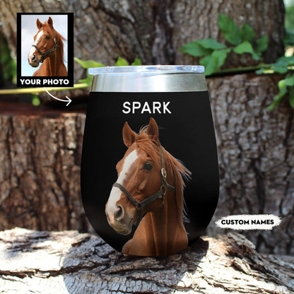 Horse 12 Oz Shineful™ Custom Wine Tumbler Mn8 12Oz