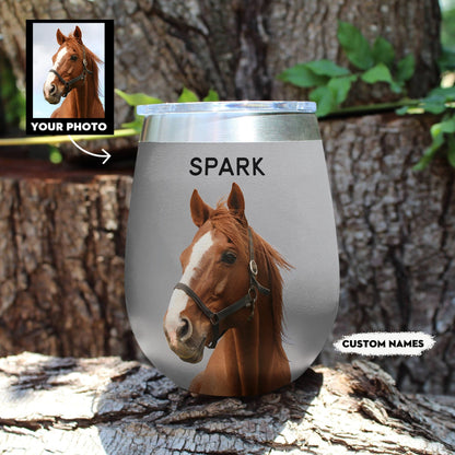 Horse 12 Oz Shineful™ Custom Wine Tumbler Mn8 12Oz