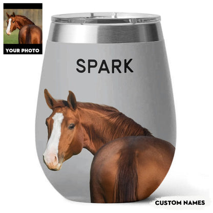 Horse 12 Oz Shineful™ Custom Wine Tumbler Mn8 12Oz