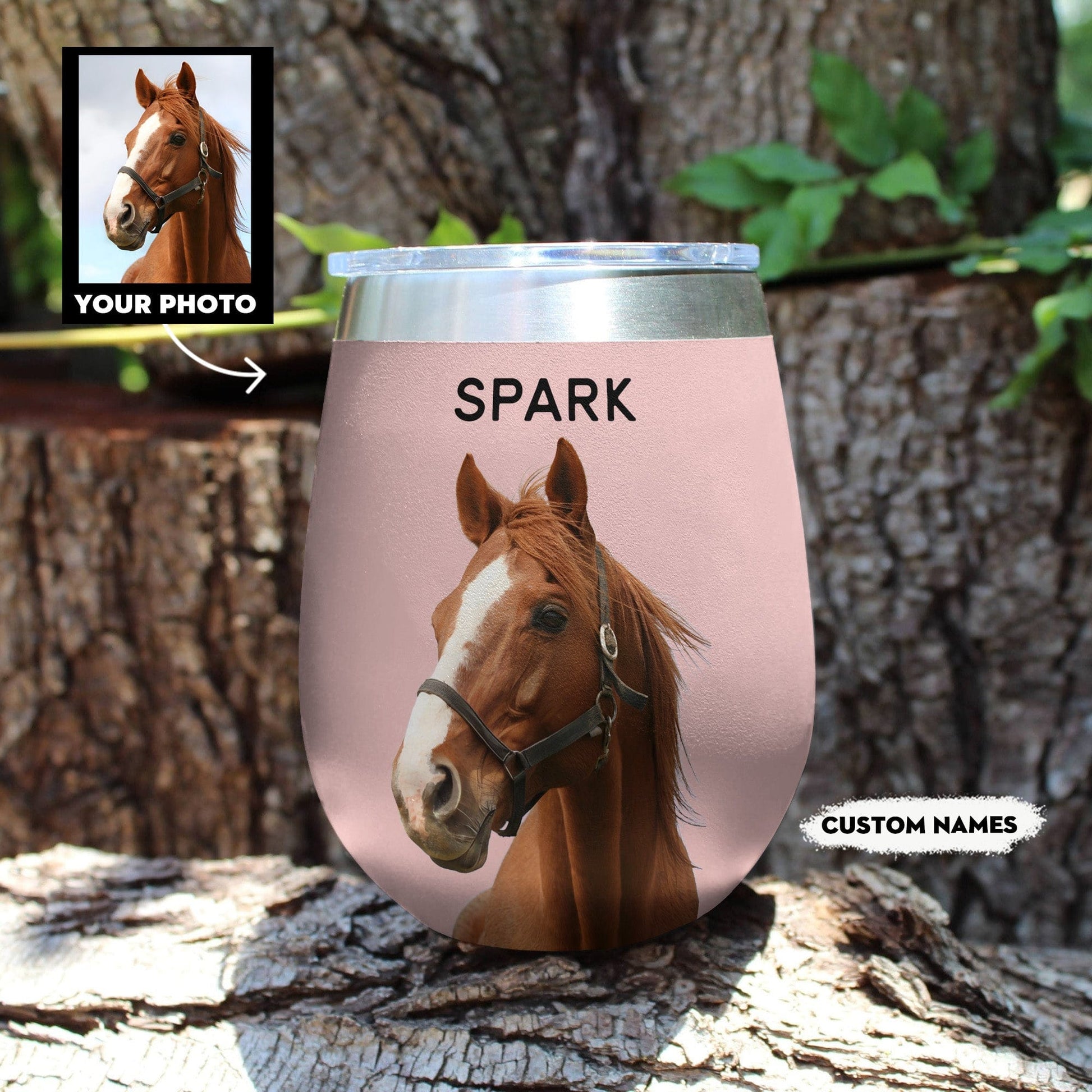 Horse 12 Oz Shineful™ Custom Wine Tumbler Mn8 12Oz