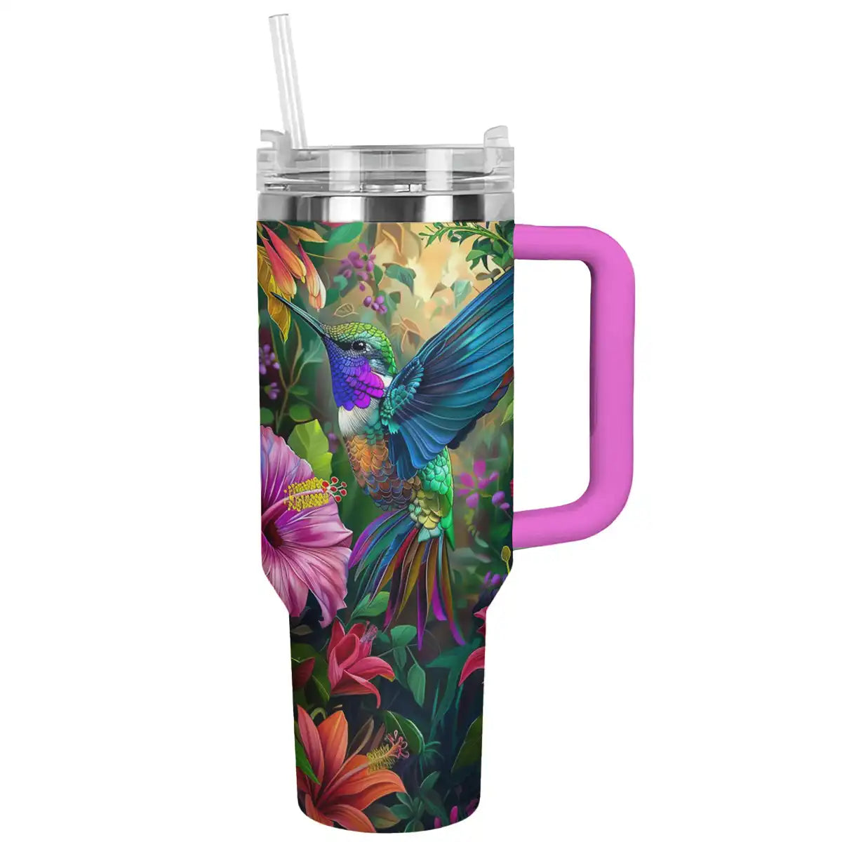 Shineful Tumbler Floral Hummingbird