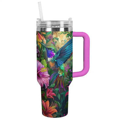 Shineful Tumbler Floral Hummingbird