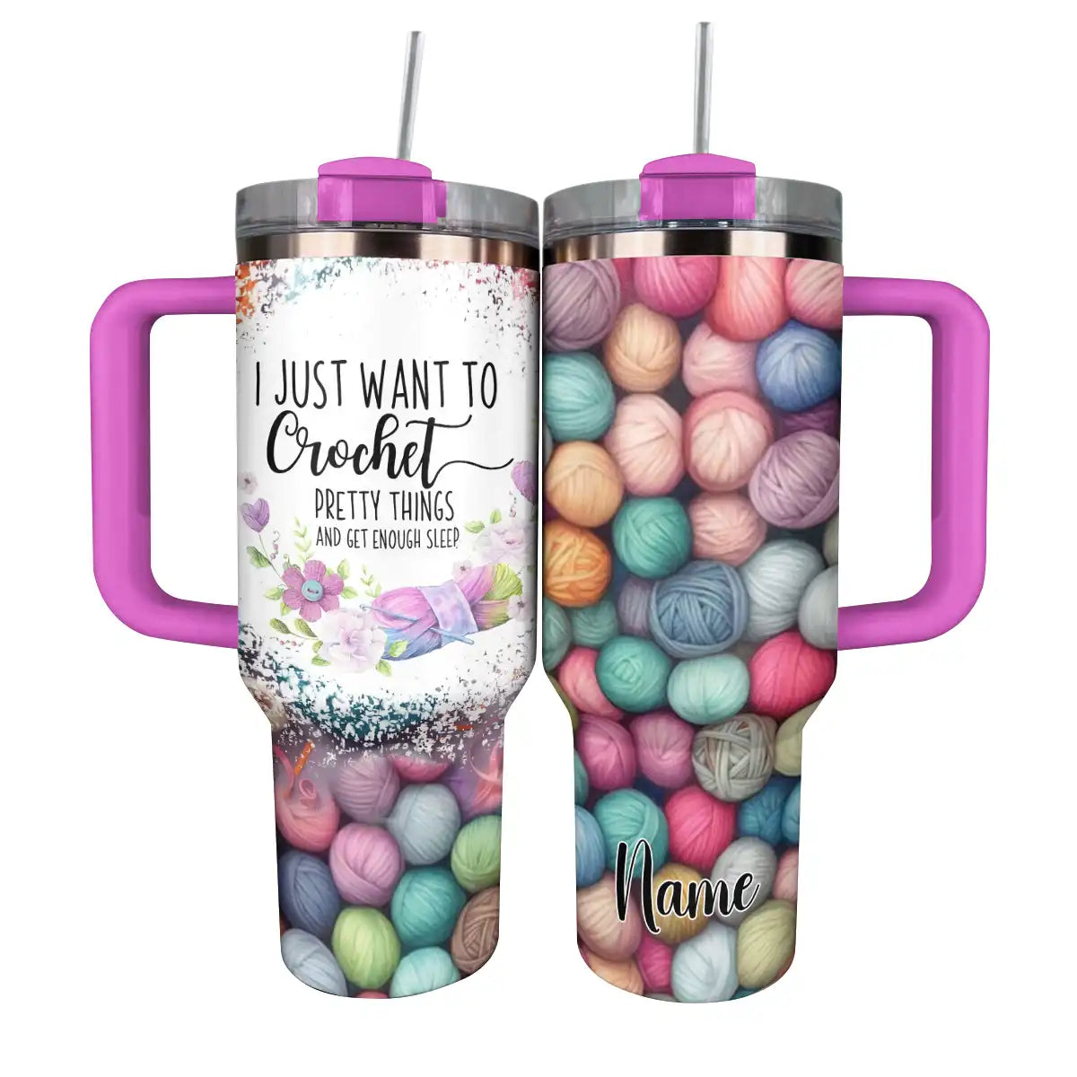 Shineful Tumbler Personalized Just Wanna Crochet