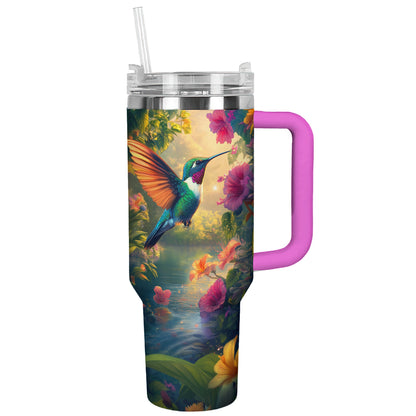 Shineful Tumbler Serenity In Flight: The Hummingbird's Paradise