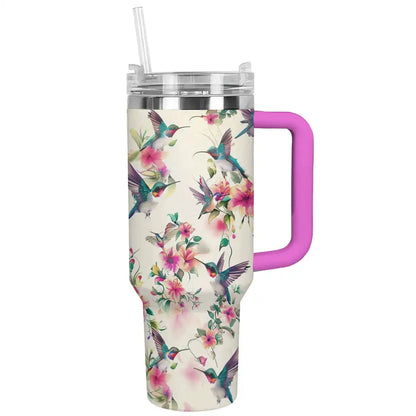 Shineful Tumbler Floral Hummingbirds Ver3