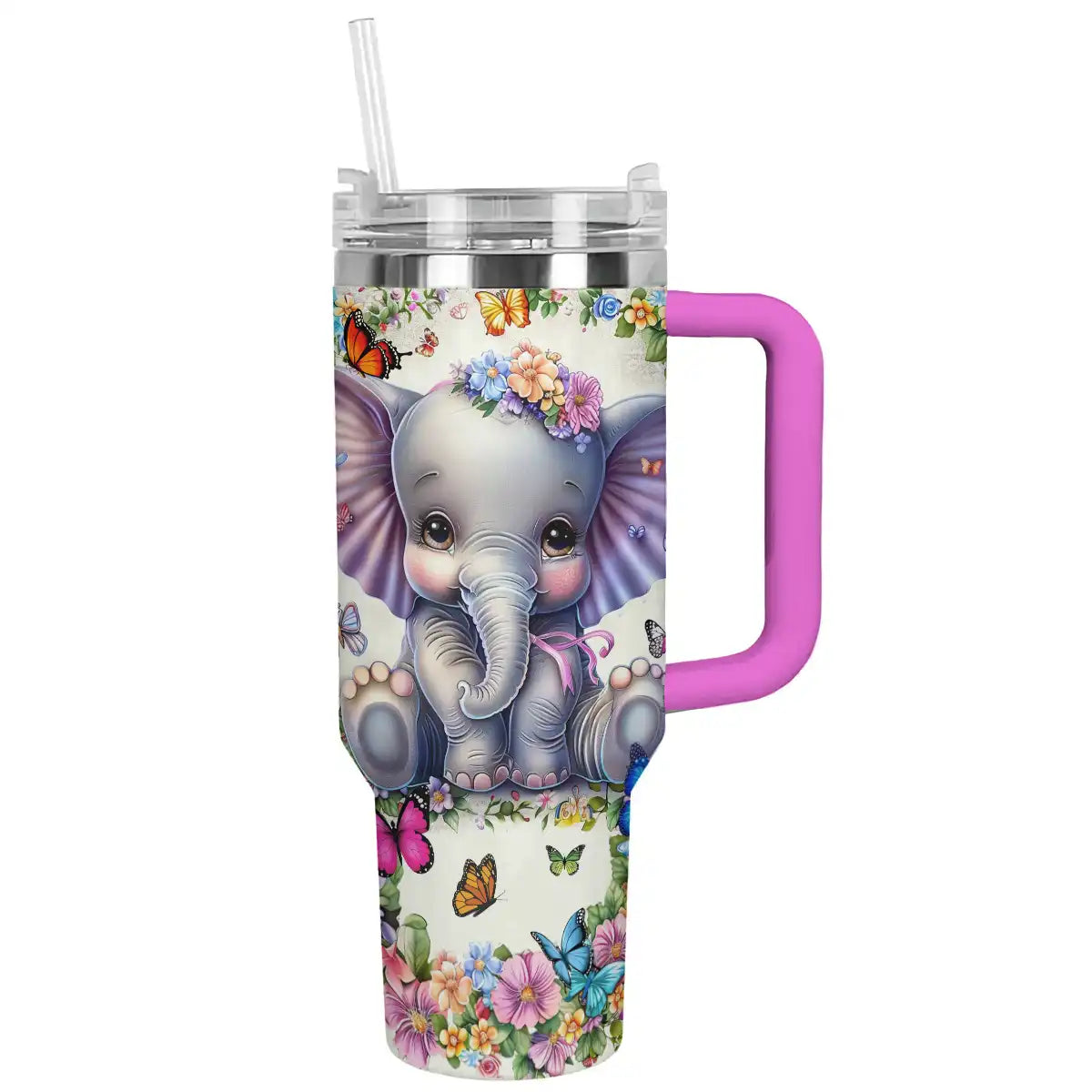 Shineful Tumbler Floral Elephant