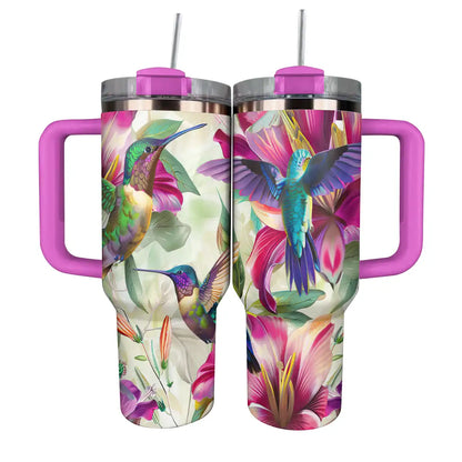 Shineful Tumbler Floral Hummingbirds