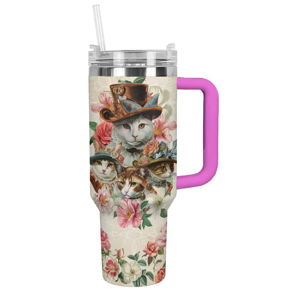 Shineful Tumbler Floral Cats