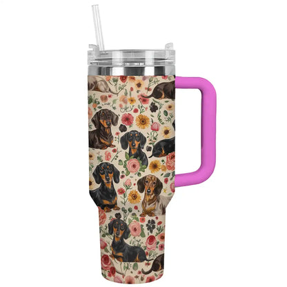 Shineful Tumbler Floral Dachshunds Ver6