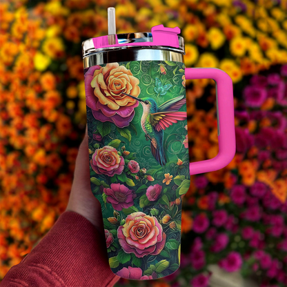 Shineful Tumbler Floral Hummingbird Harmony