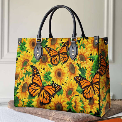 Hippie Leather Bag Shineful Gorgeous Sunflowers Tl10 Black