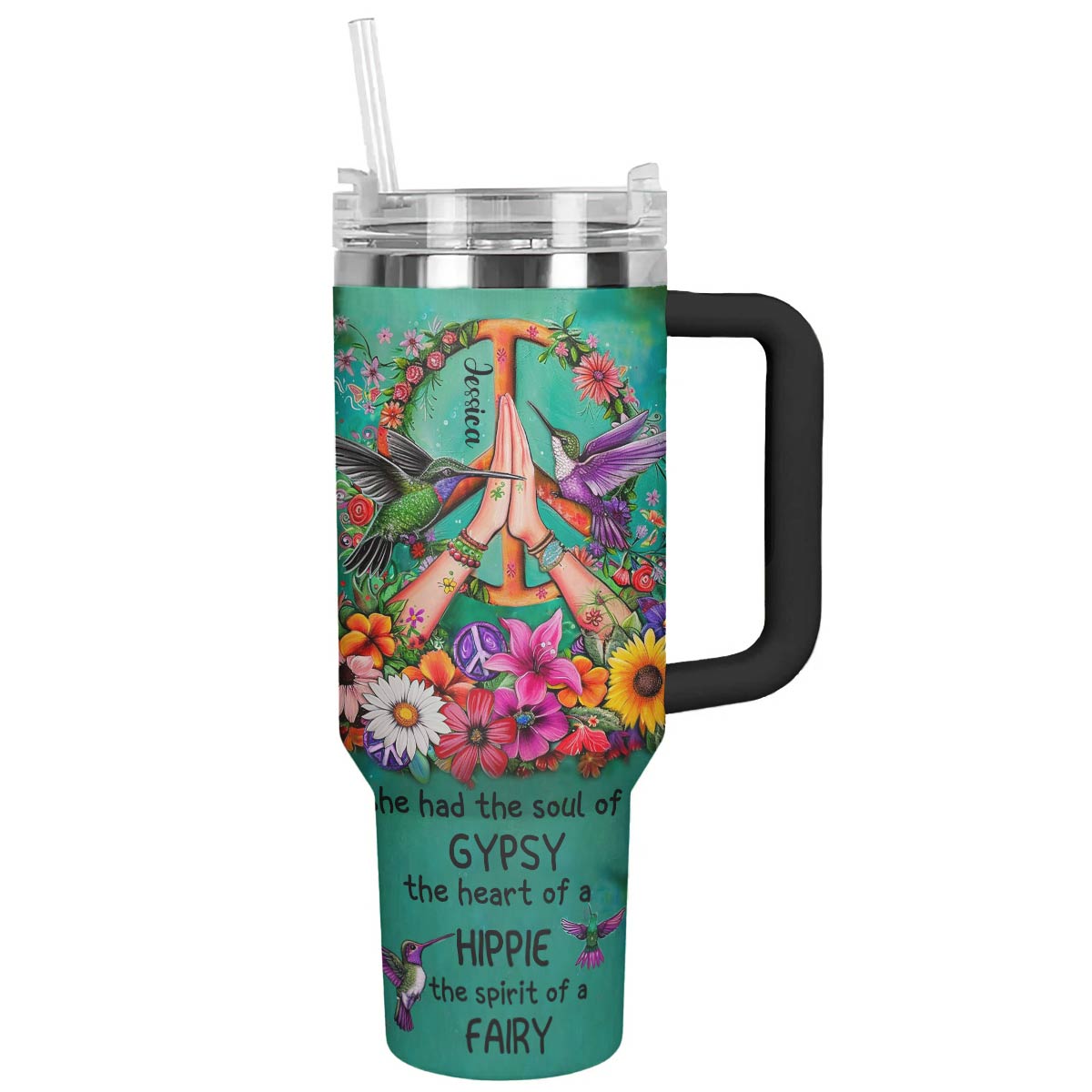 Hippie Personalized 40 Oz Shineful™ Tumbler Blessed Tl10 40Oz