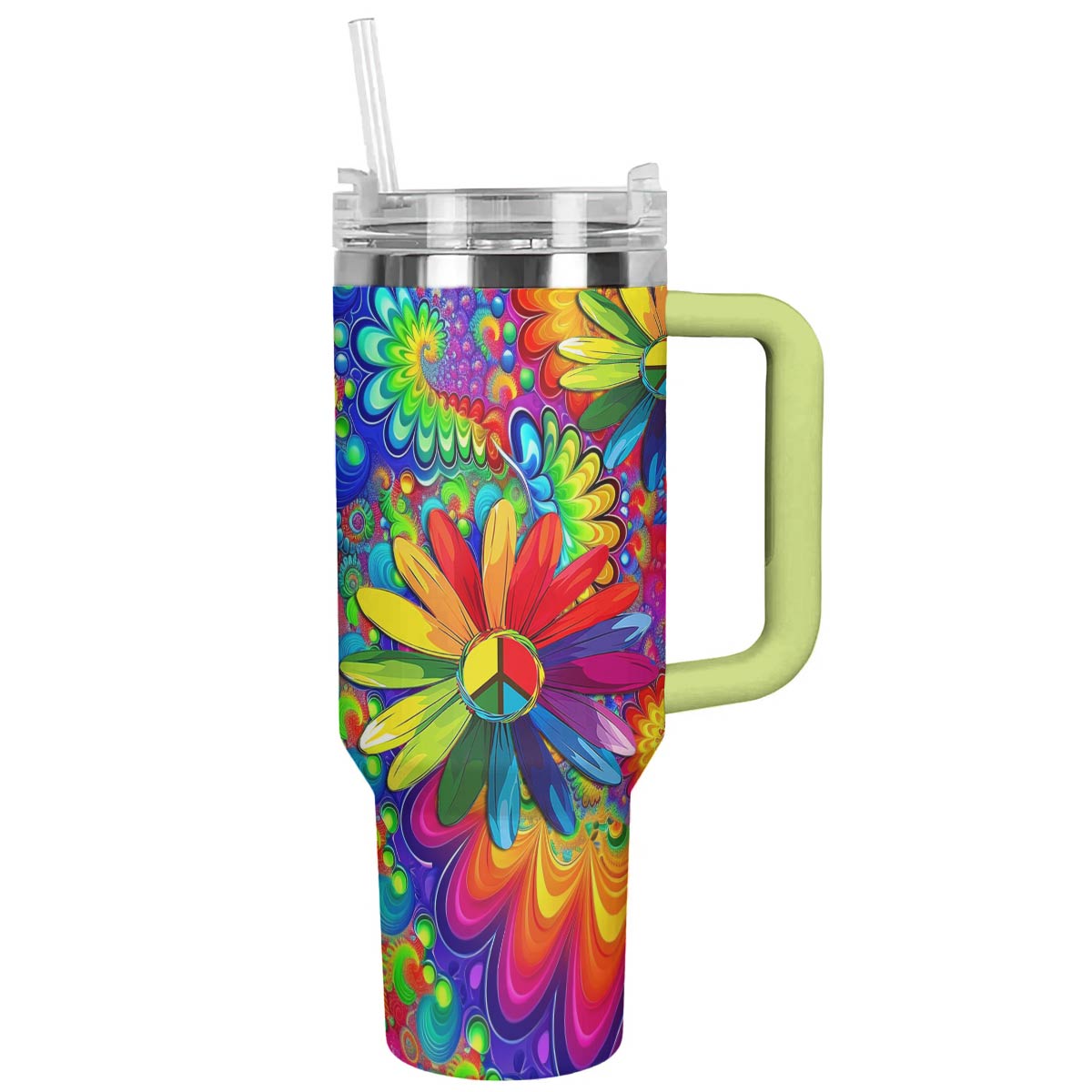 Hippie 40 Oz Shineful™ Tumbler Gorgeous Rainbow Flowers Tl10 40Oz