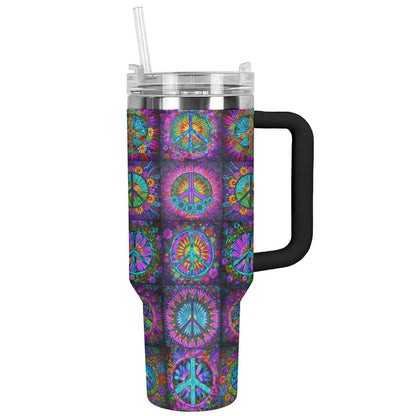 Hippie 40 Oz Shineful™ Tumbler Peace Signs Tl10 40Oz