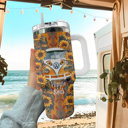 Hippie 40 Oz Shineful™ Tumbler Groovy Van Tl10 White 40Oz